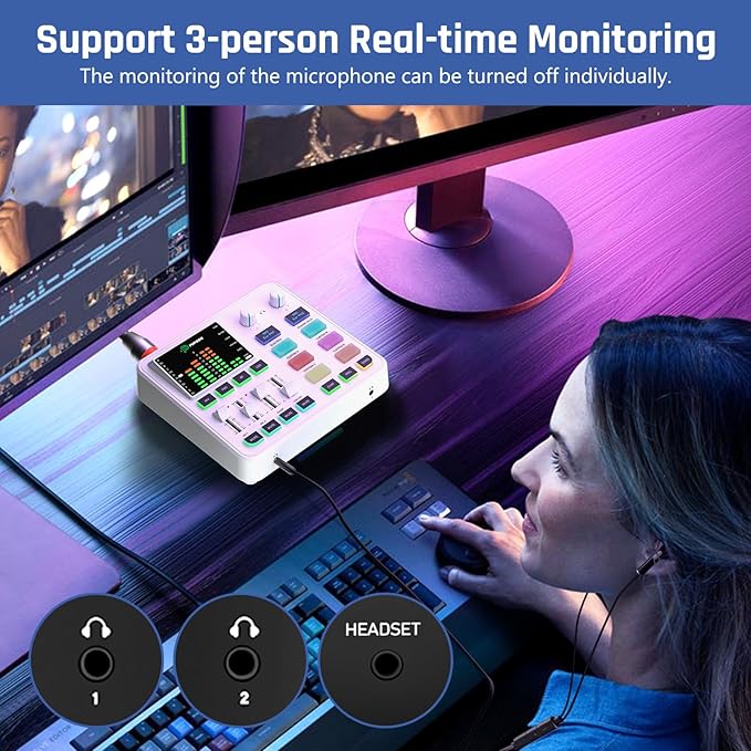 PUPGSIS qwe Gaming Audio Mixer, Audio Interface - Image 6