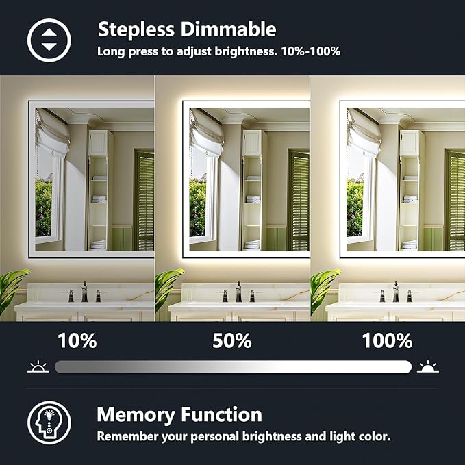 YEELAIT 60x36 Inch LED Bathroom Mirror - Image 4