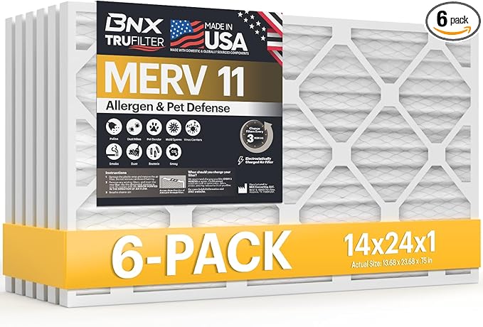 BNX TruFilter 14x24x1 Air Filter MERV 11 by BNX