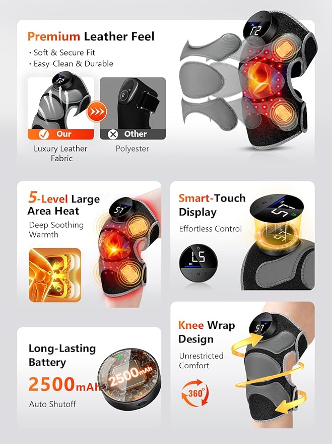 Upgrade 4 Massage Area Knee Brace & Red Light Therapy - Image 4