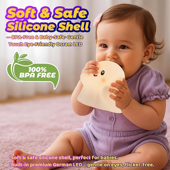 nextanG RGB Ghost Night Light – Color-Changing Tap Control Fun Toy - Image 6