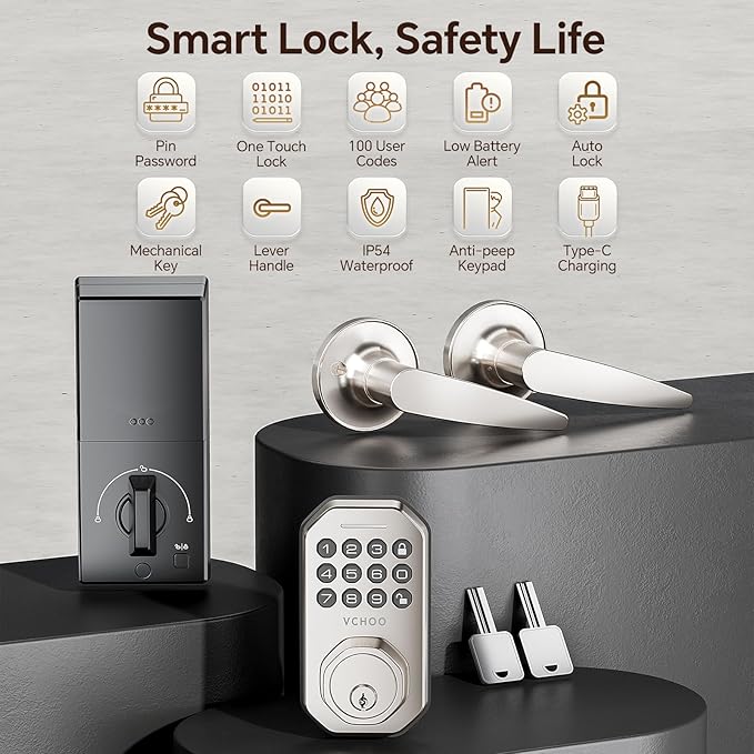 VCHOO Keyless Entry Door Lock Set Smart Locks - Image 2