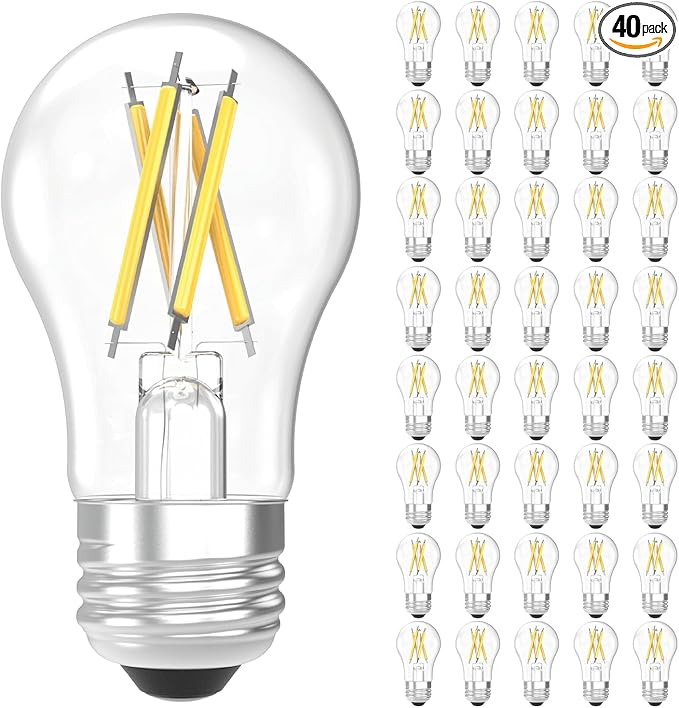 Sunco 40 Pack A15 Light Bulb LED, Edison Style Bulb, Dimmable Vintage Filament by SuncoLighting