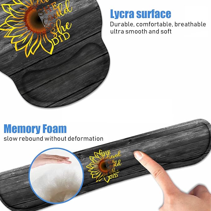 Keyboard Wrist Rest + Mouse Pad Wrist Support Set - Image 5