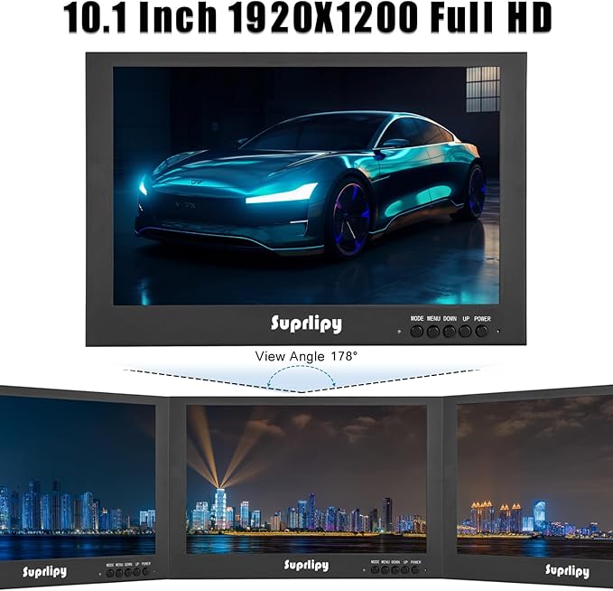 Suprlipy 10.1 Inch Mini Small HDMI Monitor 1920x1200 16:10 IPS Metal Housing - Image 3