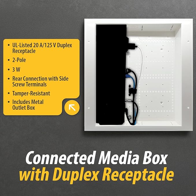 DATA COMM Electronics 45-8031-1C Recessed Media Box Outlet - Image 3