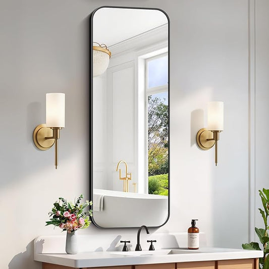 FORBATH Bathroom Mirror 20" x 55", Rectangle Black Bathroom Mirror by FORBATH