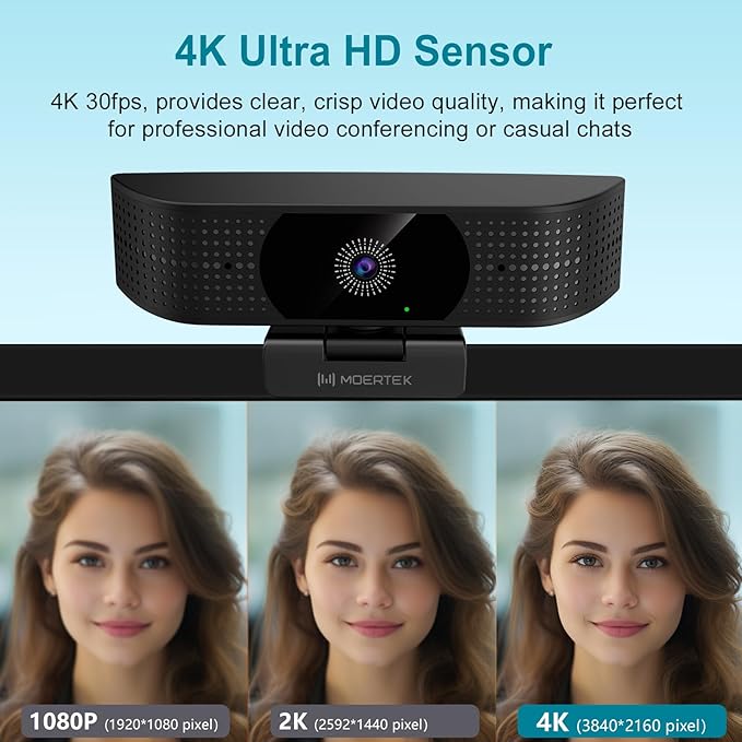 4K Webcam for PC, Ultra HD 4K 12MP Webcam - Image 2