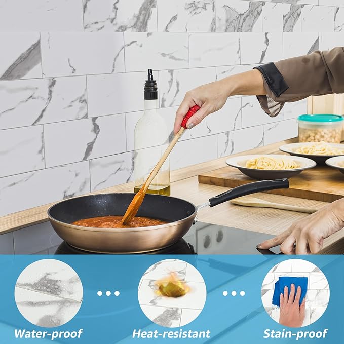 Art3d 102-Piece Faux Stone Peel and Stick Backsplash Tile, Waterproof Thick PVC - Image 3