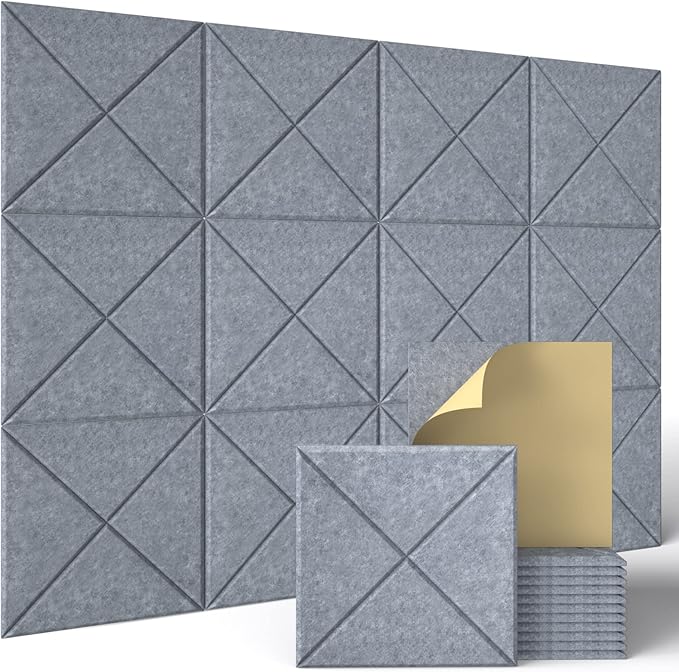 Sonicism 12 Pack X-Lined Acoustic Panels by Sonicism