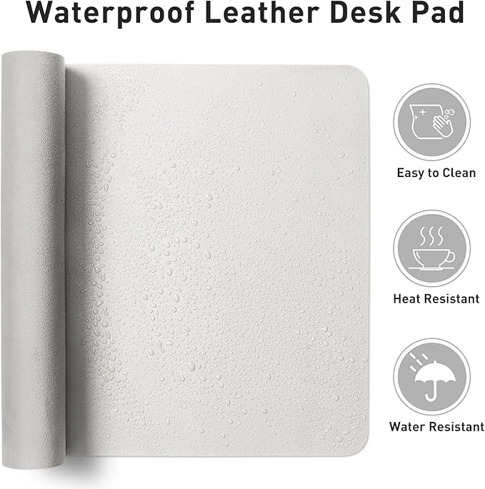 Aothia Leather Desk Pad Protector, Mouse Pad, Office Desk Mat, Non-Slip PU - Image 6