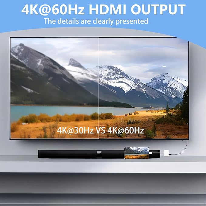 Kinhaly USB C to HDMI for TV, 4K@60Hz Type C to HDMI Adapter - Image 4