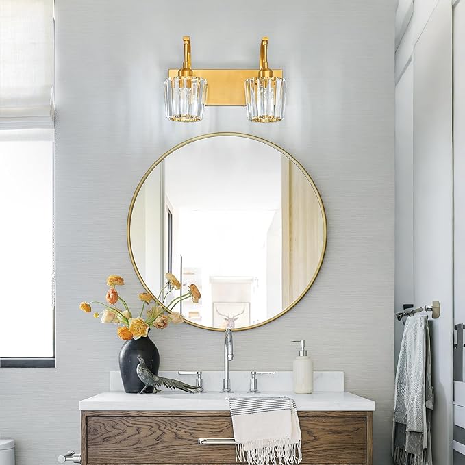 FDPBY Modern Bathroom Vanity Light, 2-Light Gold Wall Sconce - Image 7