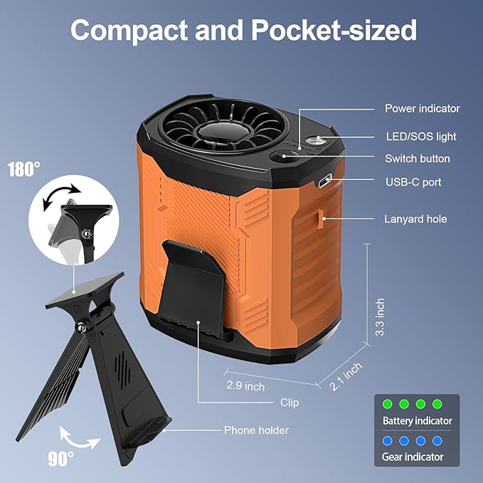 FlarePoint Portable 4-in-1 Waist/Neck/Desk Fan - Image 7