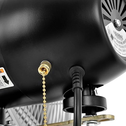 Global Industrial Deluxe Wall Mount Fan, Fixed and Oscillating Head, 3 Speed - Image 6