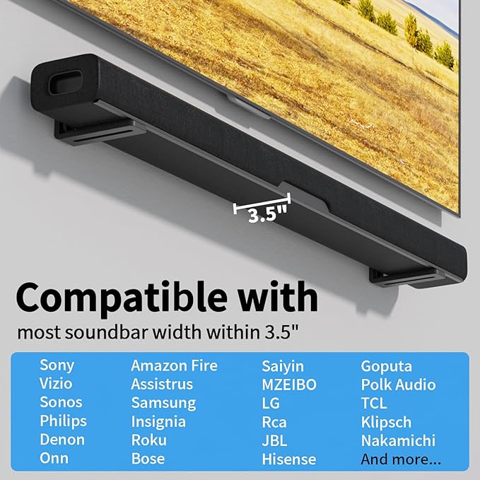 suptek Soundbar Wall Mount Shelf – Wall Mount Bracket - Image 2