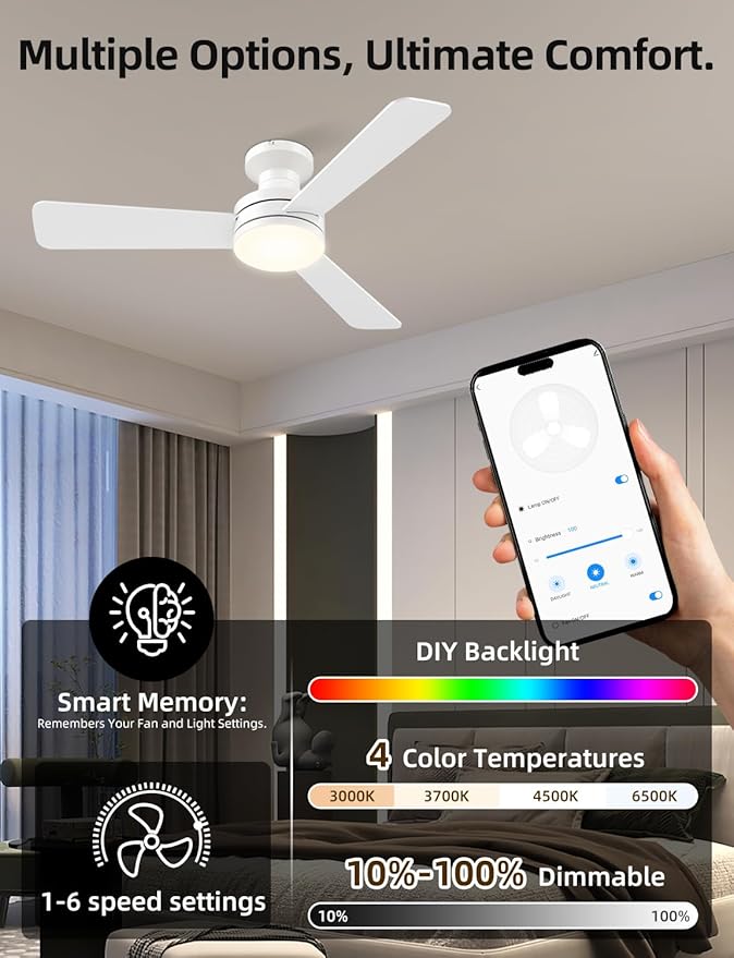 Homlit 42" RGB Ceiling Fan - Image 3