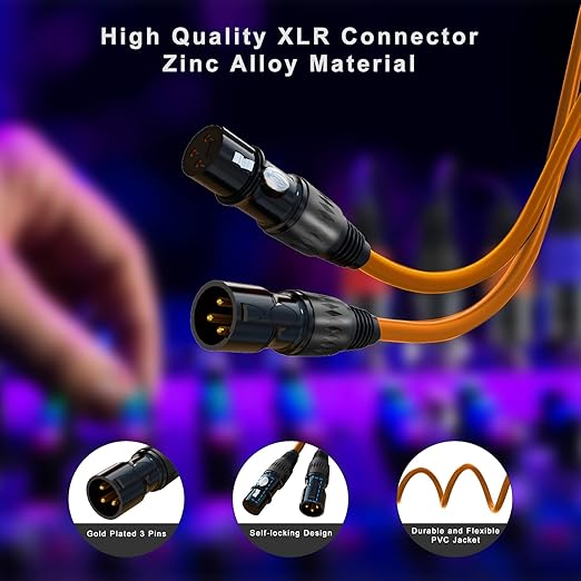 AuxLink XLR Cables, Microphone Cable 3ft 10 Pack, XLR Male to Female - Image 4
