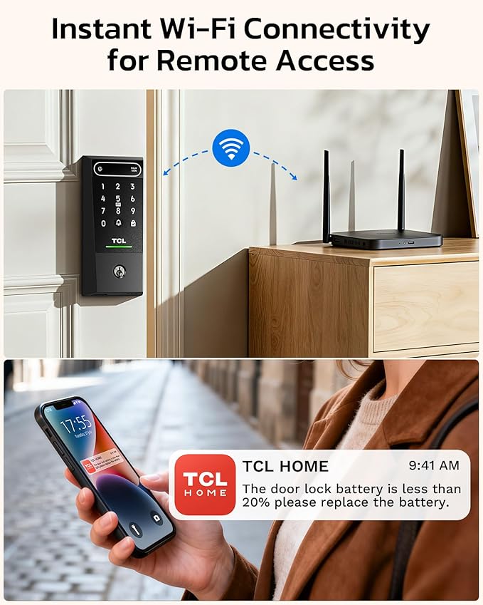 TCL D2 Pro Smart Lock with Palm Vein Recognition, 10000mAh Rechargeable Battery - Image 6