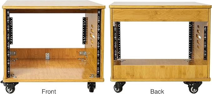 Sound Town DIY 8U Solid Carbonized Bamboo Studio Rack w/ 16" Depth, Ventilation - Image 3