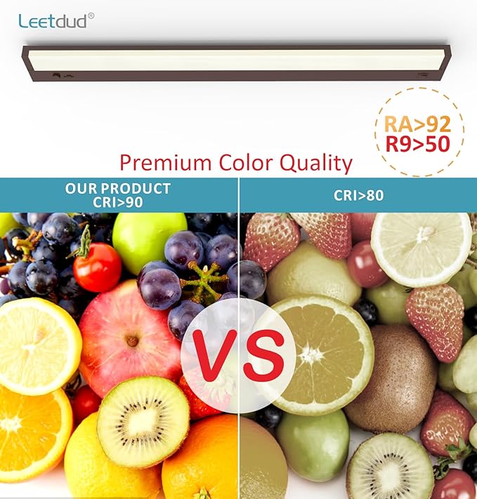 Leetdud Under Cabinet Lighting Plug in or Hardwired Built-in Dimmer, 40 Inch 20W - Image 8