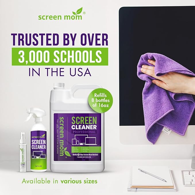 Screen Mom Screen Cleaner Spray and Microfiber Cloth 16oz Screen Cleaner Spray - Image 5