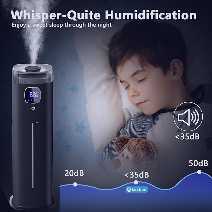 KZF Large Humidifier for Bedroom, 9L/2.5Gallon Ultrasonic Cool Mist Humidifier - Image 7