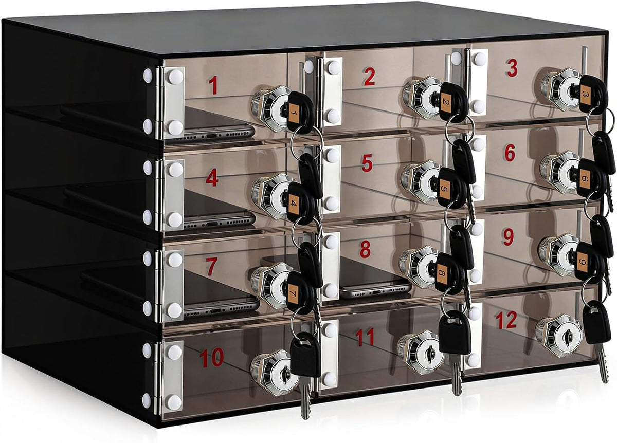 layhit 12 slots cell phone locker box for shown in use