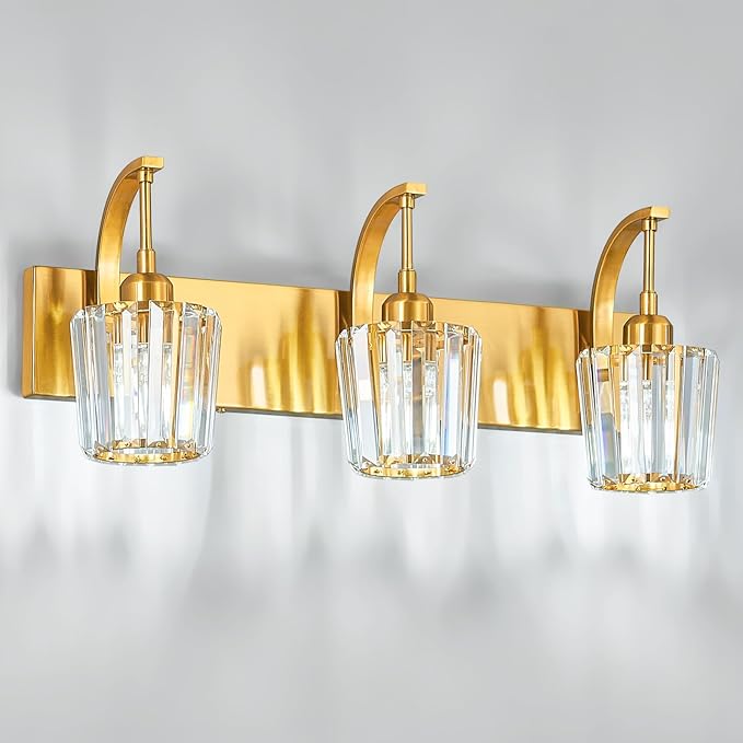 FDPBY Modern Bathroom Vanity Light, 3-Light Gold Wall Sconce - Image 8