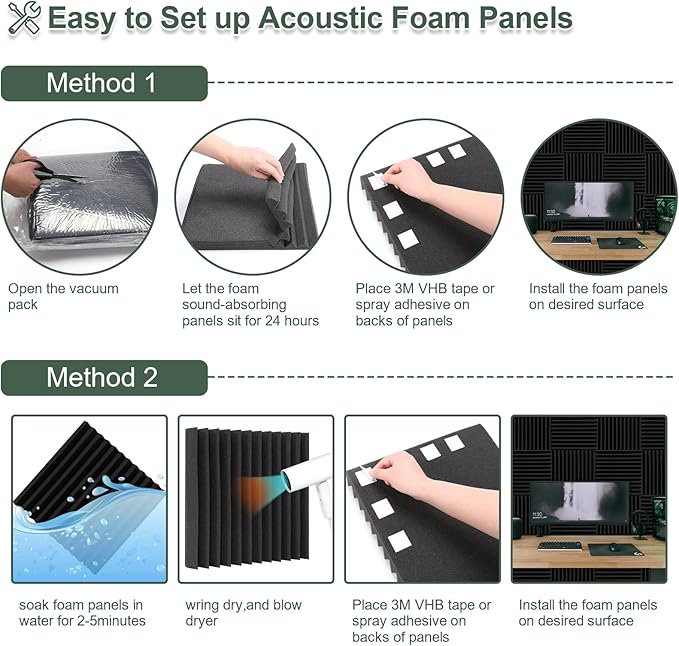 50 Pack Acoustic Foam Panels, Soundproof Wedges Panels - Image 4