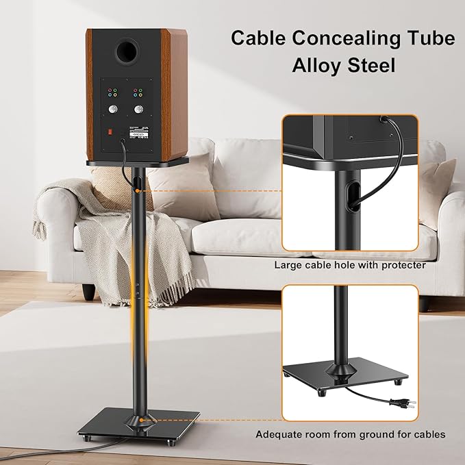 ELIVED Universal Speaker Stand Pair, 31 Inch Height Bookshelf Speaker Stands - Image 4