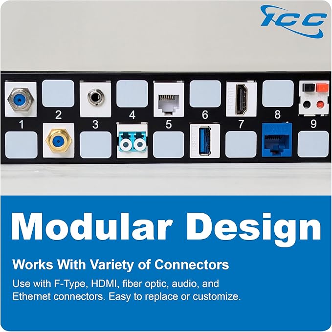 ICC 24 Port Blank Keystone 1U Patch Panel - Image 8