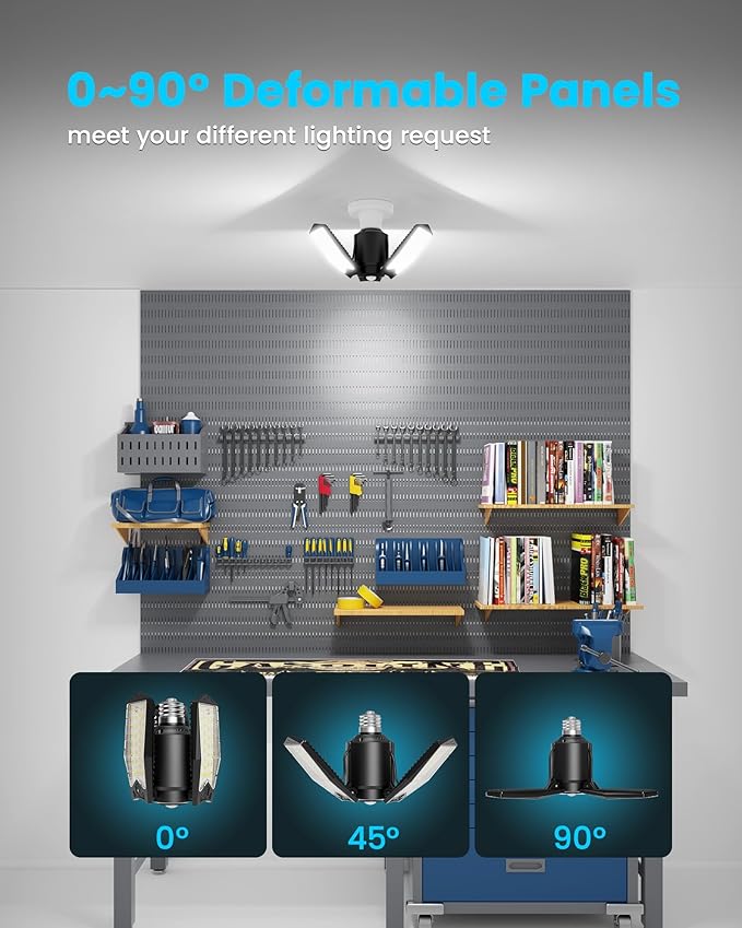Kryoza Motion Sensor Garage Light 80W 8000LM, Motion Activated Shop Light - Image 6