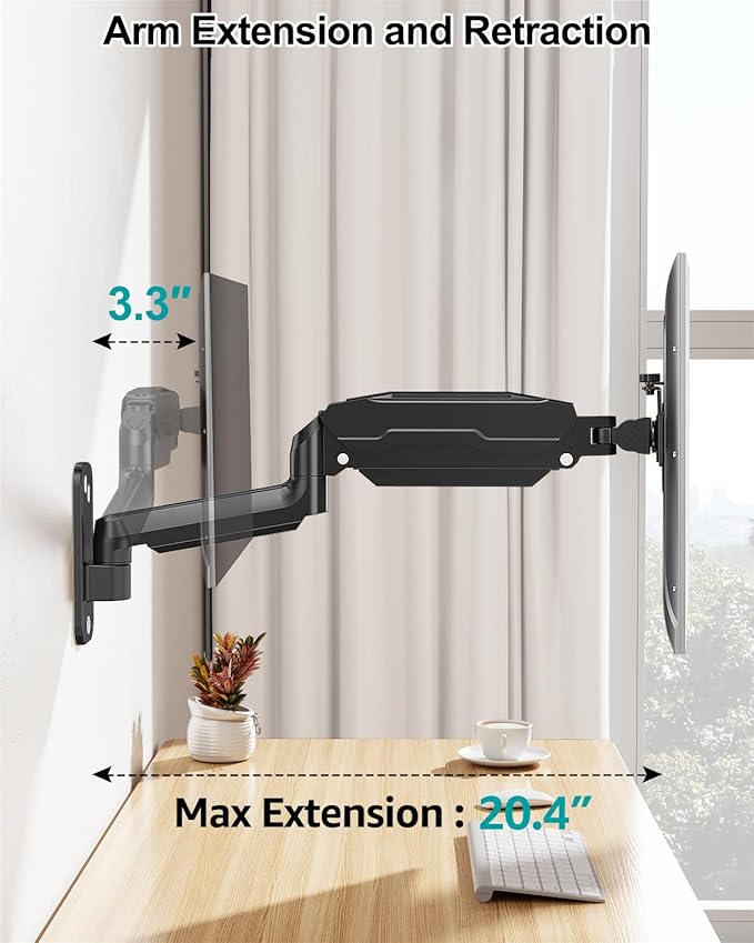 LIFTGO Monitor Wall Mount for 13 to 32 Inch Computer Screens, Height Adjustable - Image 7