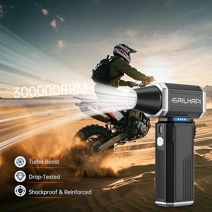 SAILHAPI Compressed Air Duster 300000RPM, Handheld Office Duster Brushless - Image 8