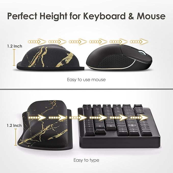 Gimars Upgrade Enlarge Gel Memory Foam Set Keyboard Wrist Rest Pad, Mouse Wrist - Image 6