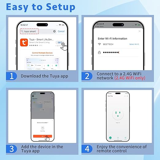 WiFi Smart Outlet Plug with Remote, Compatible with Alexa and Google Home via - Image 7