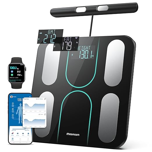 Smart Scale for Body Weight and Fat, 8-Electrode Full-Body Composition Scale by Masmssm