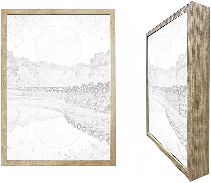 URVIP LED Glowing Photo Frame, 3D Starry-Sky Blue Moon Wall Art, 9x12 Inches - Image 3