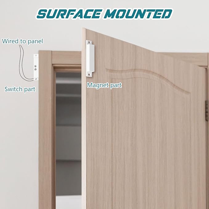 Tellegloww 20 Sets NC Wired Surface Mounted Alarm Magnetic Door Contact Sensor - Image 5