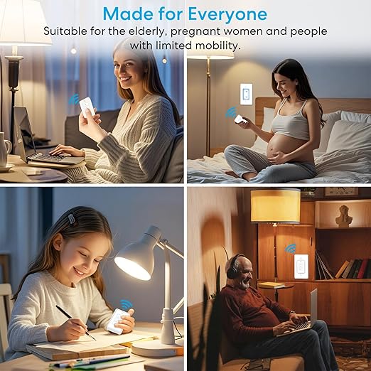 LoraTap 656ft Wireless Wall-Switch: Remote Control Outlet 3 Pack — Lights & - Image 8