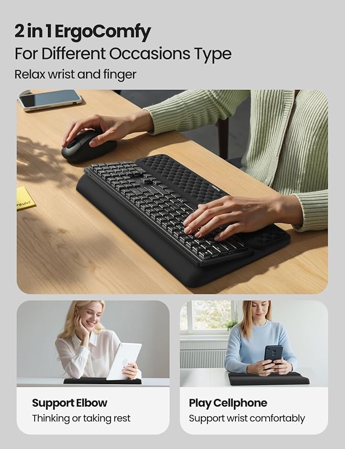 Vaydeer Wrist Rest with Keyboard Stand, Computer Wrist Support Pad, Ergonomic - Image 4