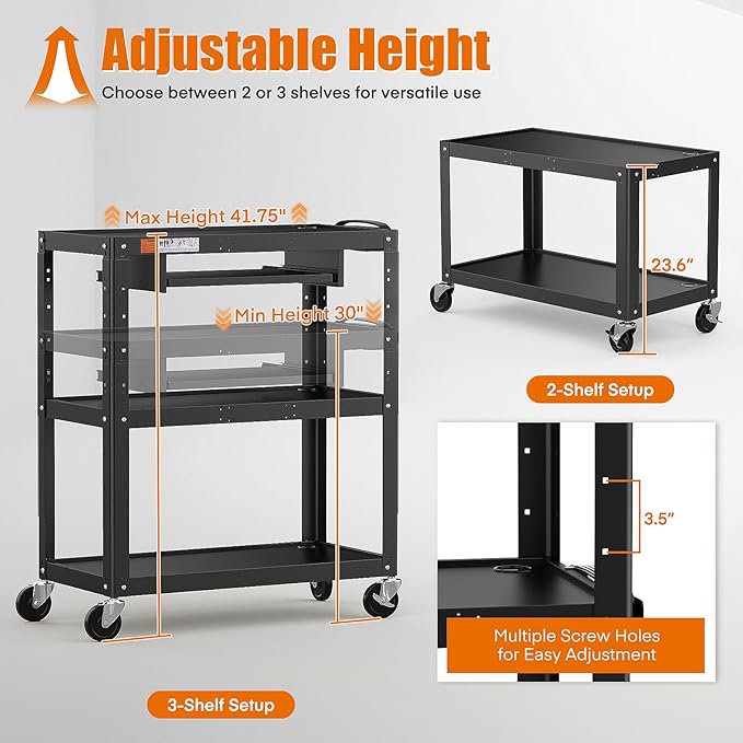 Extra-Large 3-Tier Utility Cart - Image 4
