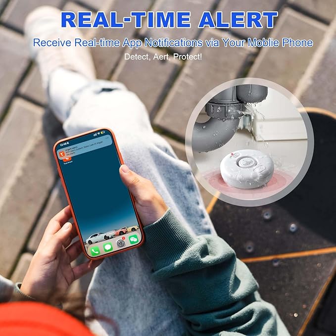 WiFi Water Leak Detectors for Home 3 Pack, Wireless Smart Water Leak Sensor - Image 4