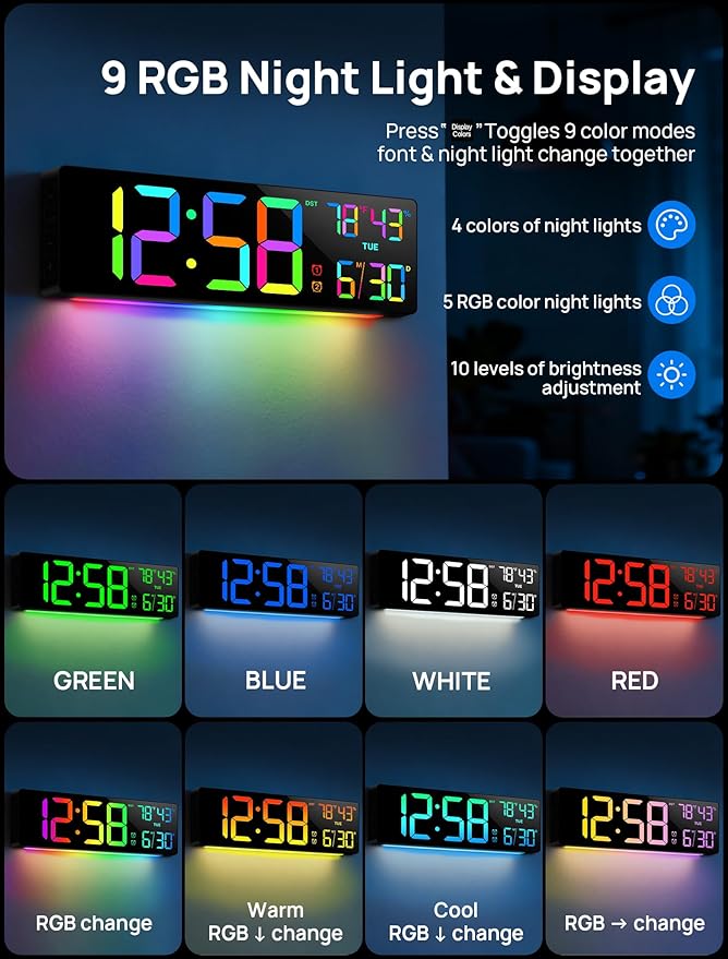 18.5" Large Digital Wall Clock - Image 3