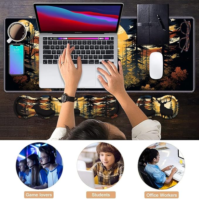 Ergonomic Keyboard Wrist Rest & Mouse Pad Wrist Rest Set, Large XXL Gaming Desk - Image 7