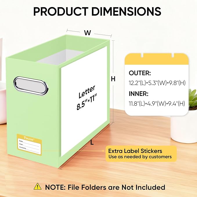 BALEINE File Organizer Box, Cardboard File Folder Organizer - Image 3
