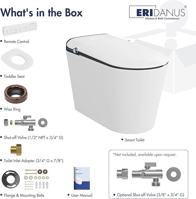 Eridanus Smart Toilet with Bidet Built in, One Piece Bidet Toilet - Image 16