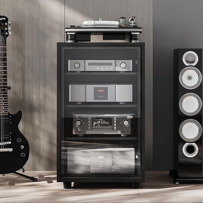 Grufle Media Storage Cabinet, Audio Video Media Stand Cabine by Grufle