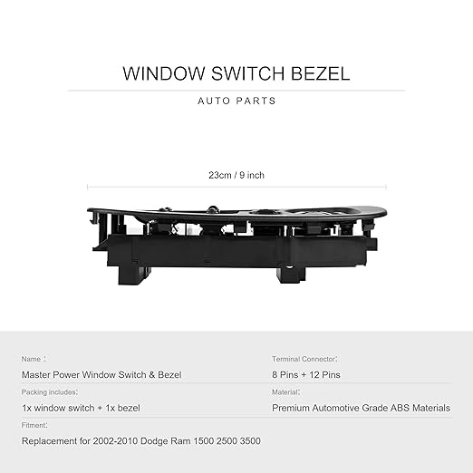 BASIKER Master Power Window Switch and Bezel Driver Side and Window Bezel - Image 4